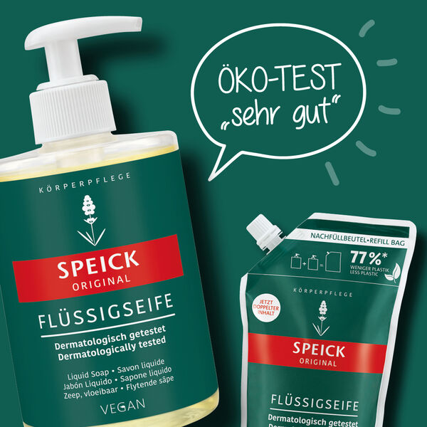 ÖKO-TEST rates Speick Original Liquid Soap as “very good”